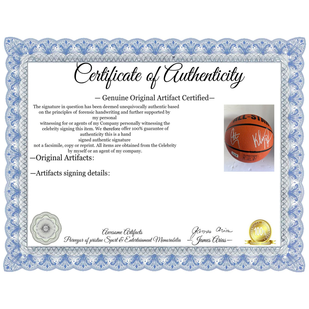 Golden State Warriors Stephen Curry and Klay Thompson official Spalding NBA Basketball signed with proof