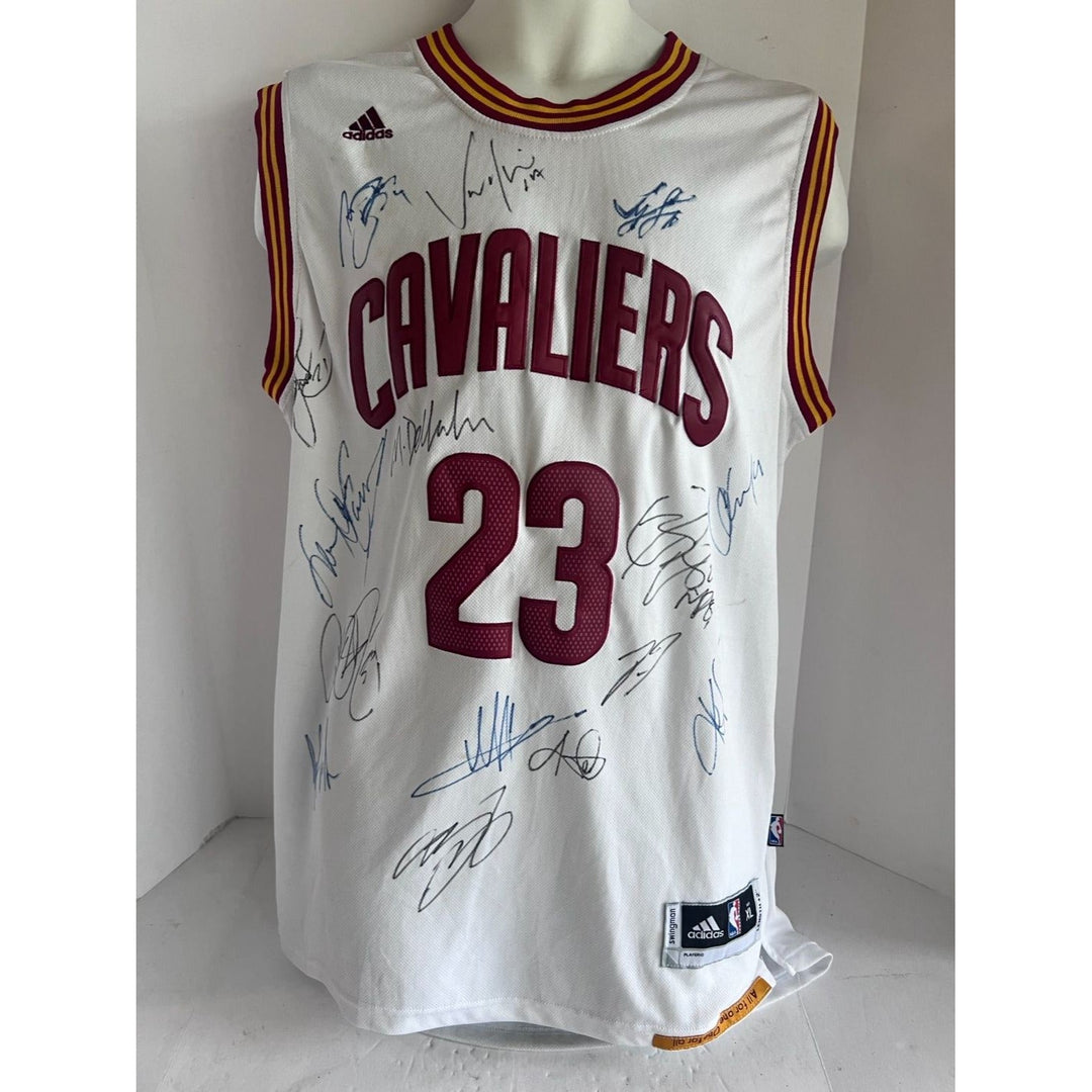 LeBron James Cleveland Cavaliers 2015-16 NBA champs team signed jersey