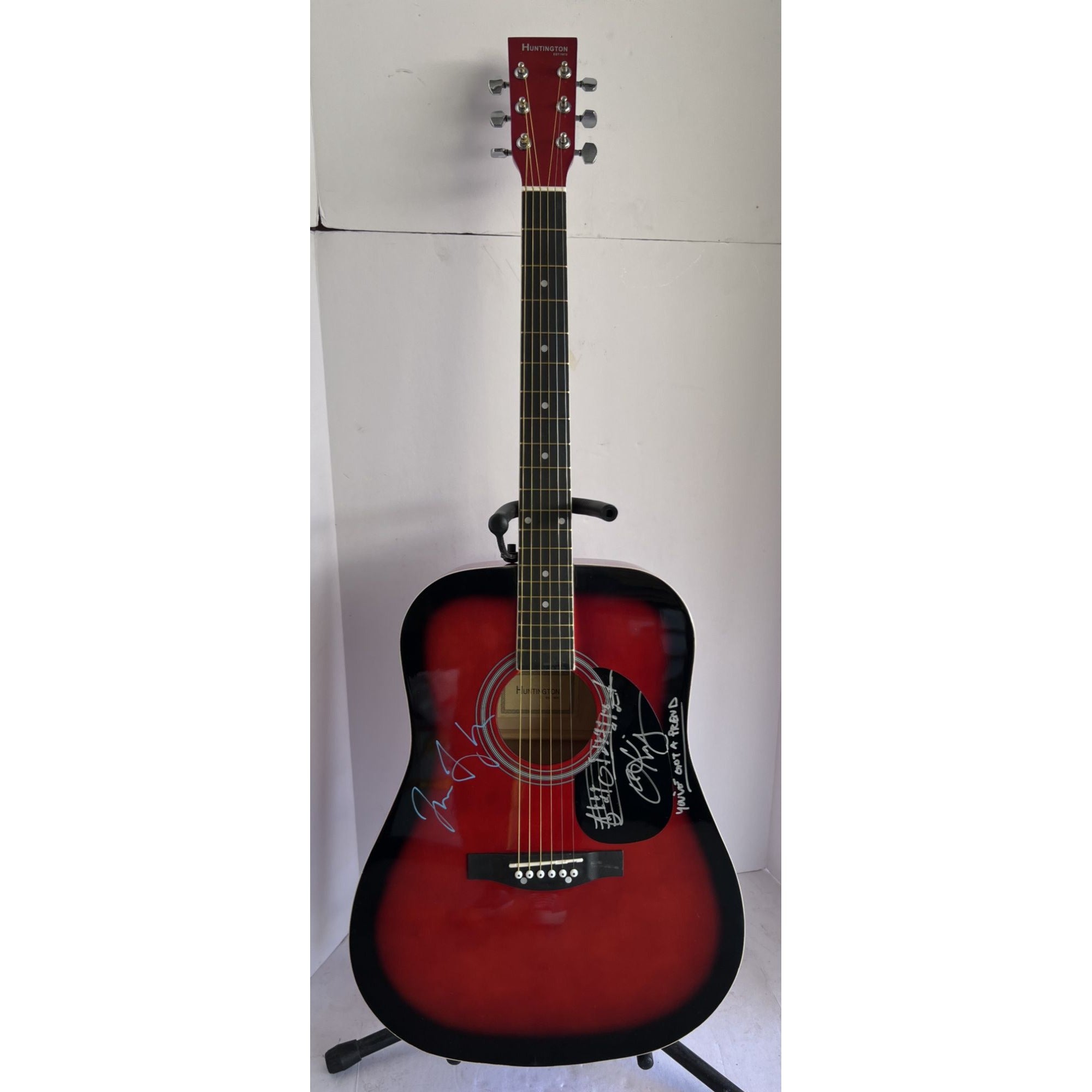James Taylor and Carole King full size acoustic guitar signed with proof