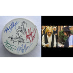 Load image into Gallery viewer, Belmont Trench Ron Blair Mike Campbell Tom Petty signed with Sketch and the Heartbreakers 10 inch tambourine with signing proof
