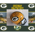 Load image into Gallery viewer, Aaron Rodgers Clay Matthews 2009-10 Green Bay Packer Super Bowl champs pro model team signed helmet
