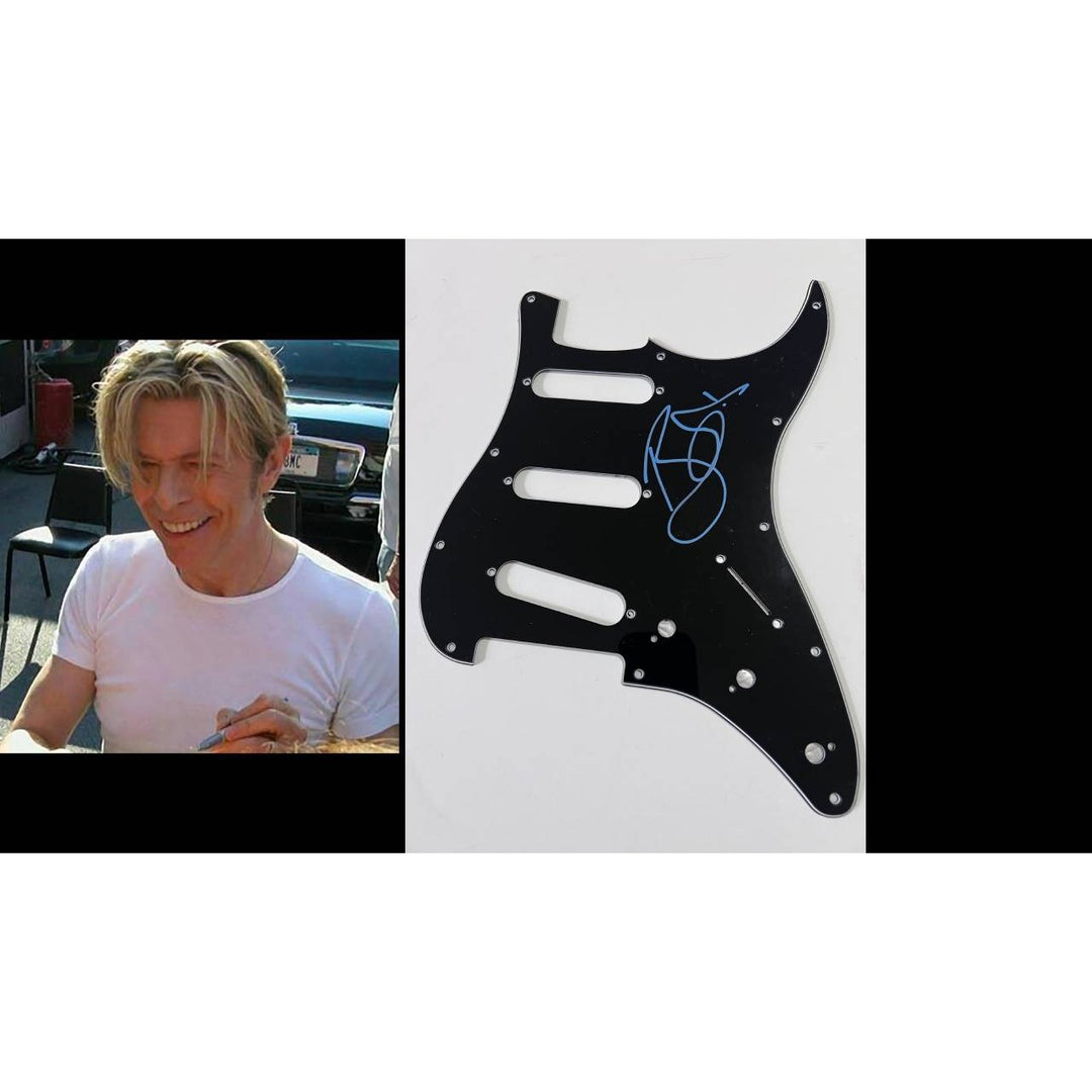 david bowie  Stratocaster electric pickguard signed with proof