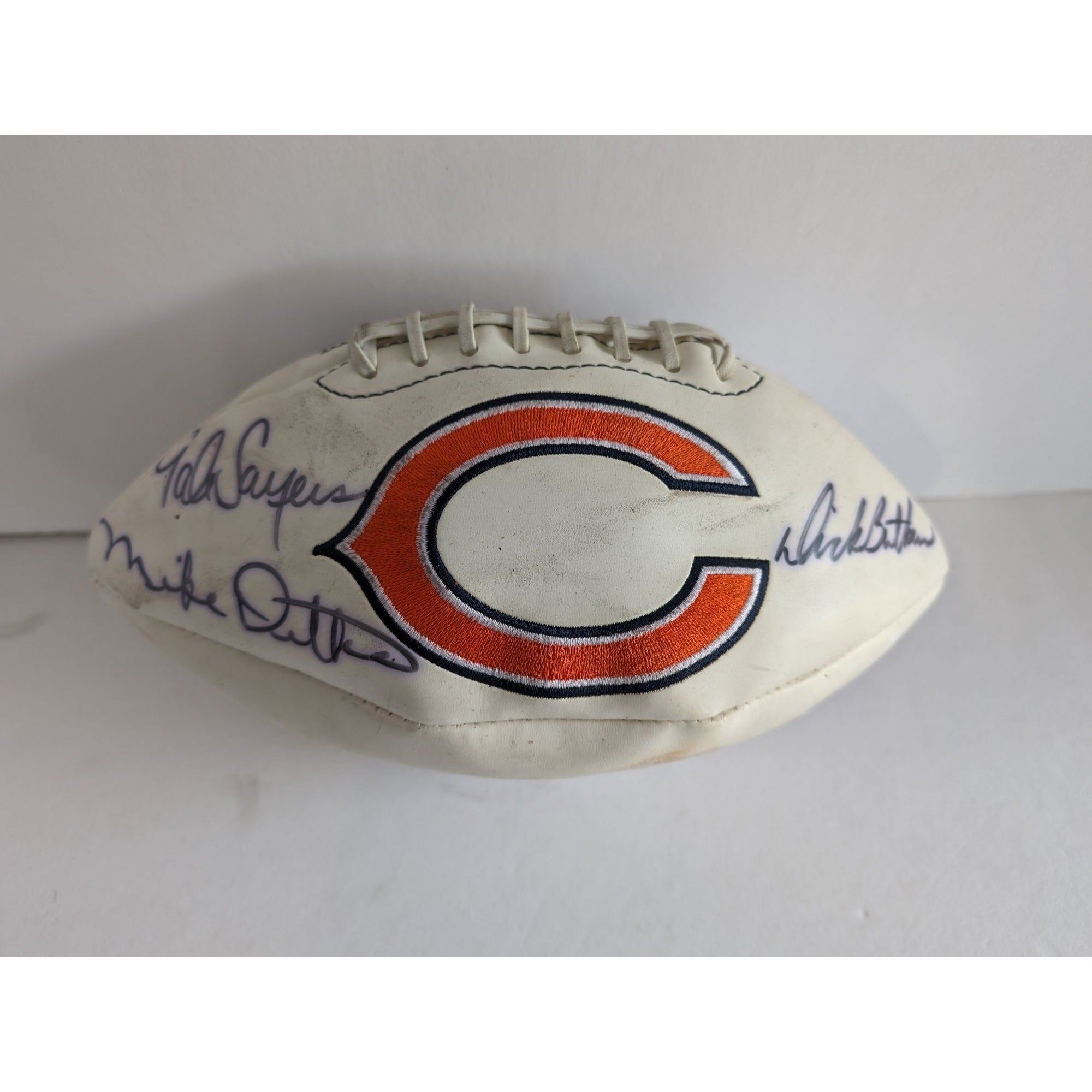Chicago Bears Dick Butkus Gale Sayers Mike Ditka full size football signed