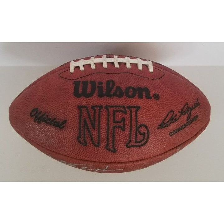 Walter Payton, Emmitt Smith, Tony Dorsett, Barry Sanders, Jim Brown, Pete Rozelle NFL game football signed with proof with free case