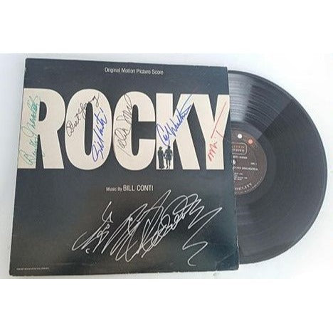 Burgess Meredith Bill Conti Sylvester Stallone Rocky LP signed with proof