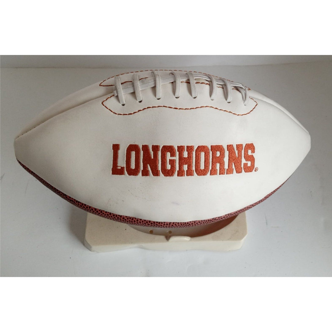 Earl Campbell and Ricky Williams Texas Longhorns full size football signed