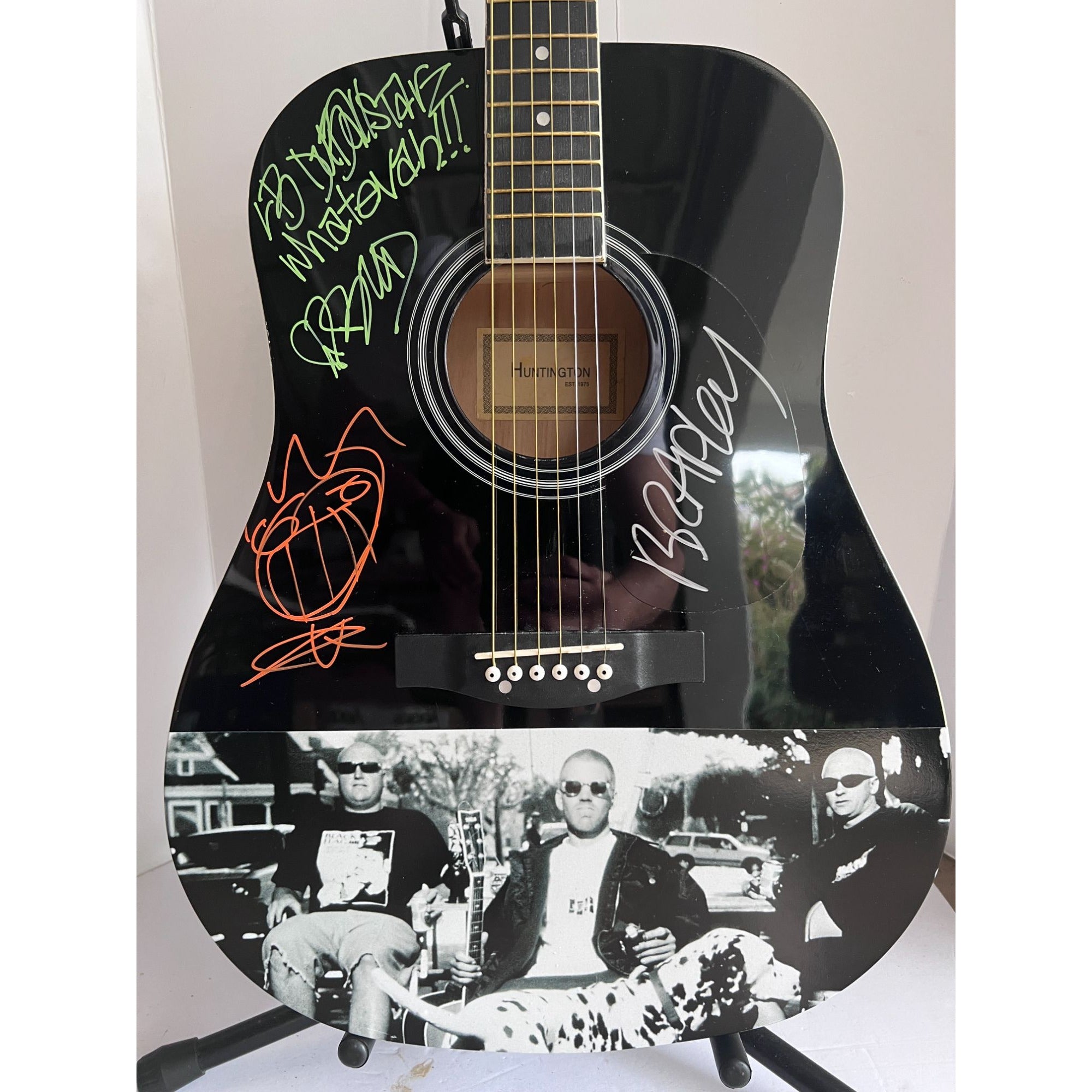 SUBLIME Bradley Nowell, Eric Wilson, Bud Gaugh" One of A kind 39' inch full size acoustic guitar signed