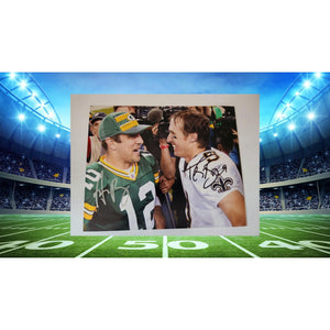 Aaron Rodgers Drew Brees 8x10 photo signed