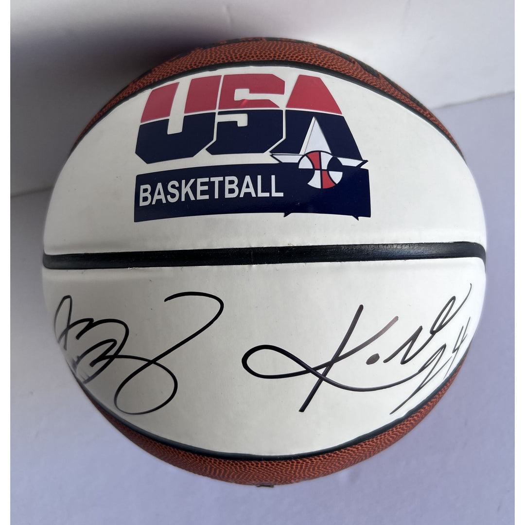 USA basketball signed by Kobe Bryant and Lebron James signed with proof