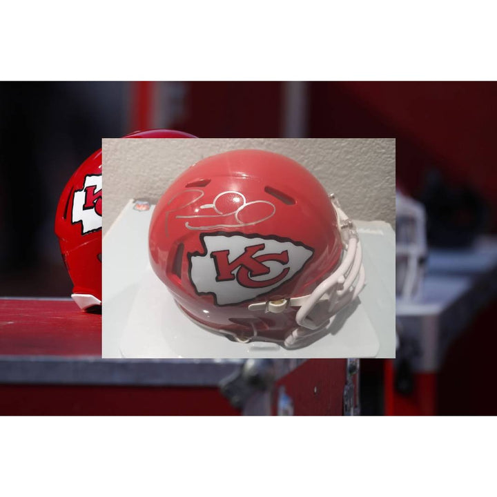 Patrick Mahomes Riddell mini helmet signed with proof