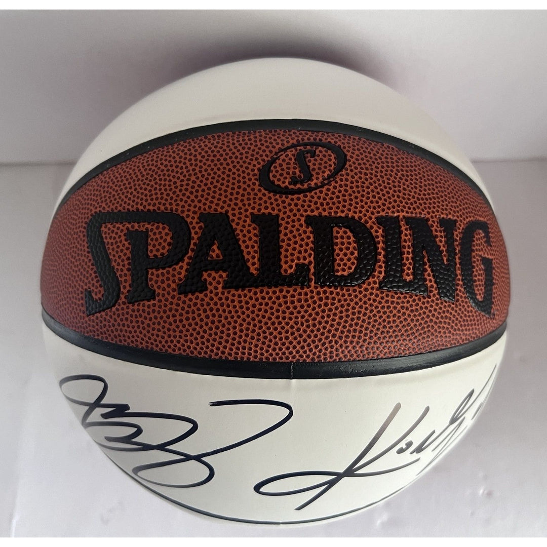 spalding basketball signed by Kobe Bryant and Lebron James signed with proof