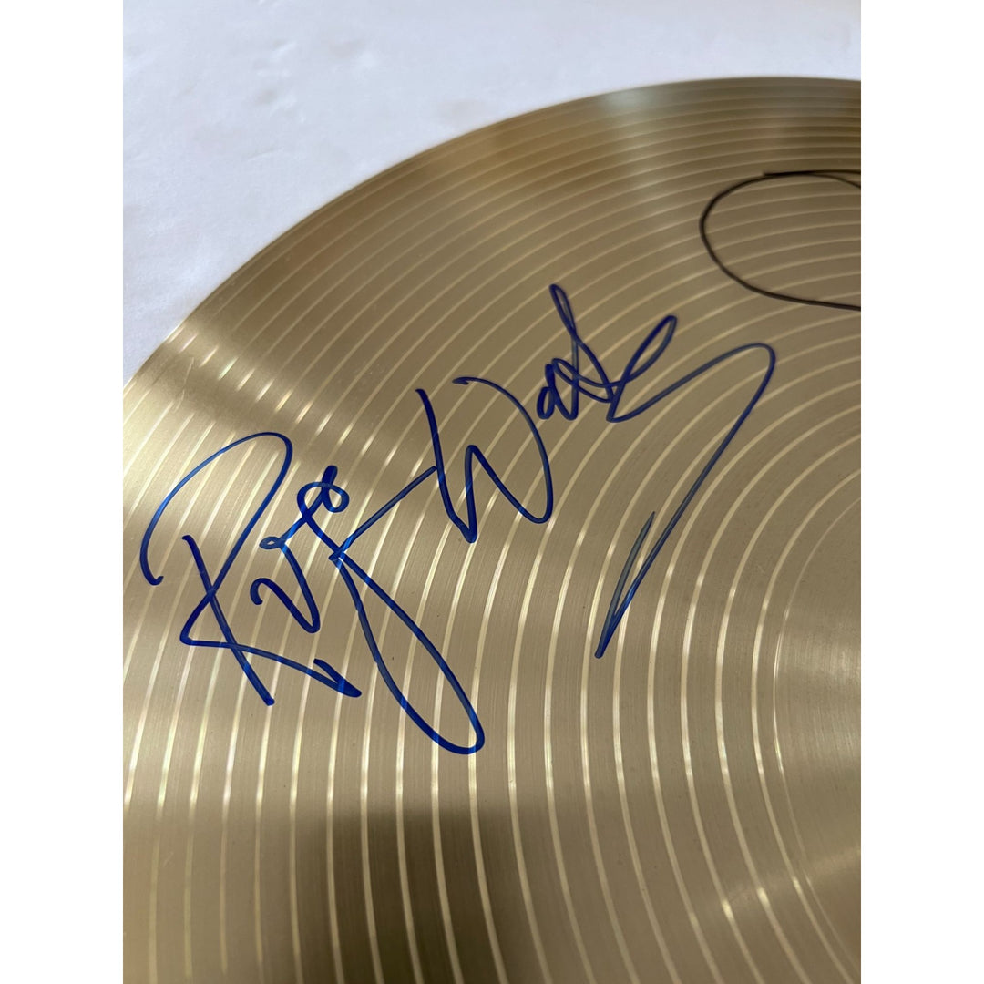 Pink Floyd David Gilmour Roger Waters Nick Mason Richard Wright 14 in cymbal signed with personal sketches