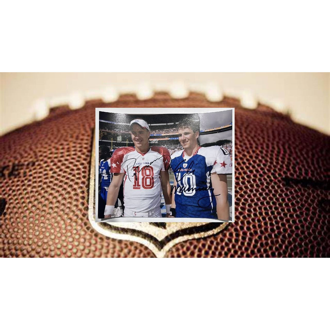 Eli and Peyton Manning 8x10 photo signed with proof