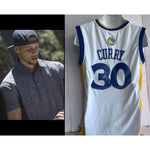 Load image into Gallery viewer, Stephen Curry Golden State Warriors game model jersey signed with proof
