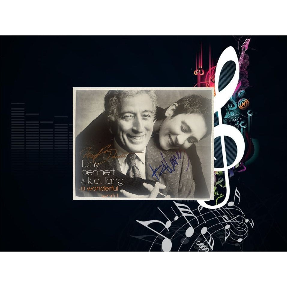Tony Bennett and K.d Lang 8x10 photo sign with proof