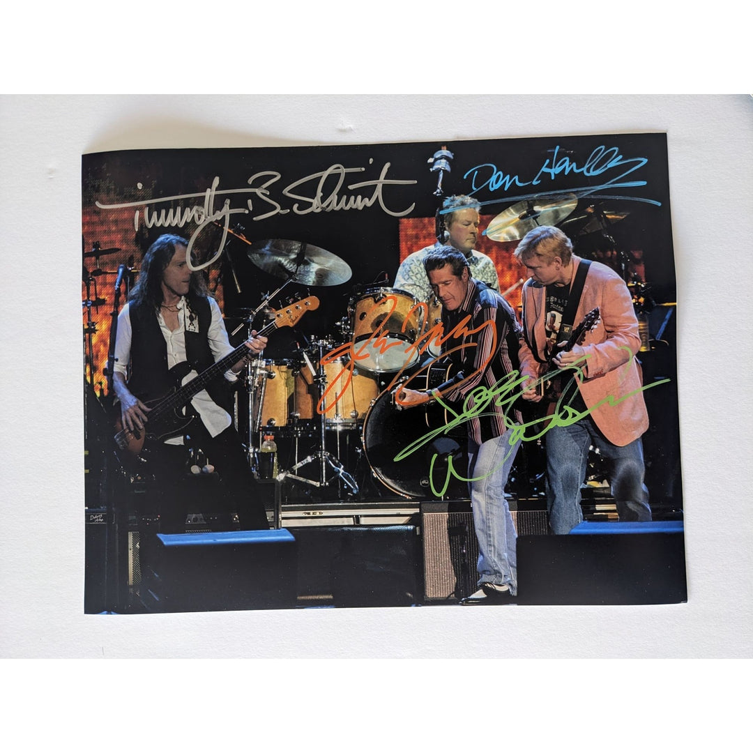 The Eagles Don Henley, Joe Walsh, Glenn Frey, Timothy B. Schmidt 11x14 photo signed with proof