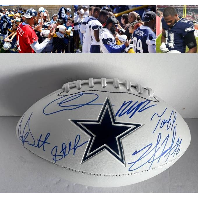 Dallas Cowboys Micah Parsons Cee Dee Lamb Dak Prescott Stephon Gilmore  Zack Martin Tony Pollard  full size football signed with proof