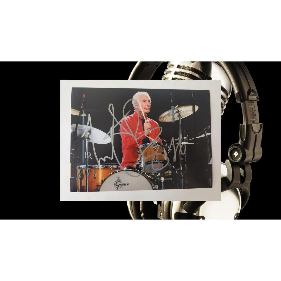 Charlie Watts legendary Rolling Stones drummer 5x7 photo signed with proof