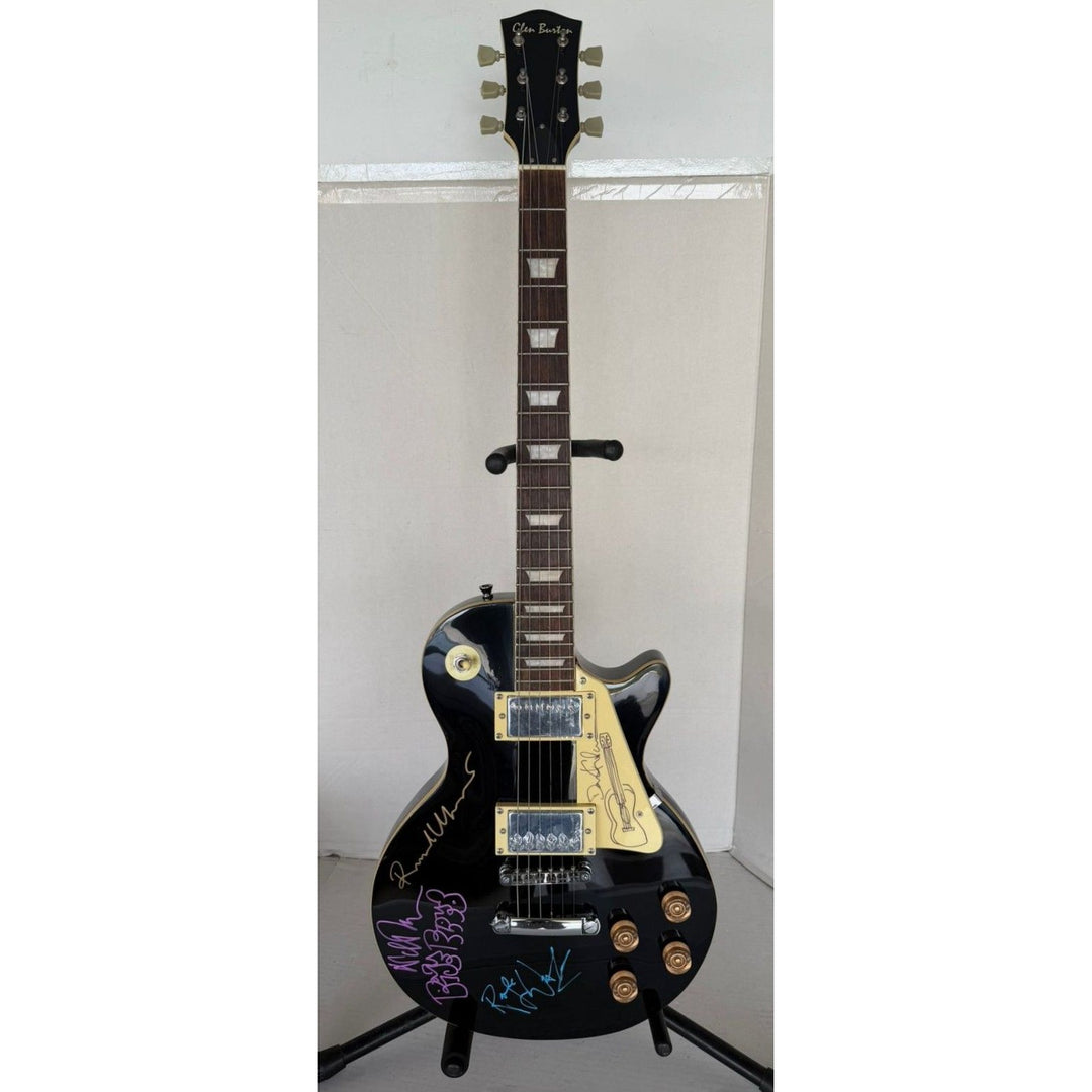 Pink Floyd Roger Waters David Gilmour Richard Wright Nick Mason vintage black les paul electric guitar signed with proof.