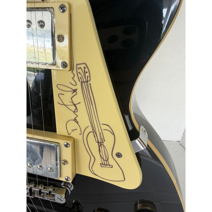 Pink Floyd Roger Waters David Gilmour Richard Wright Nick Mason vintage black les paul electric guitar signed with proof.