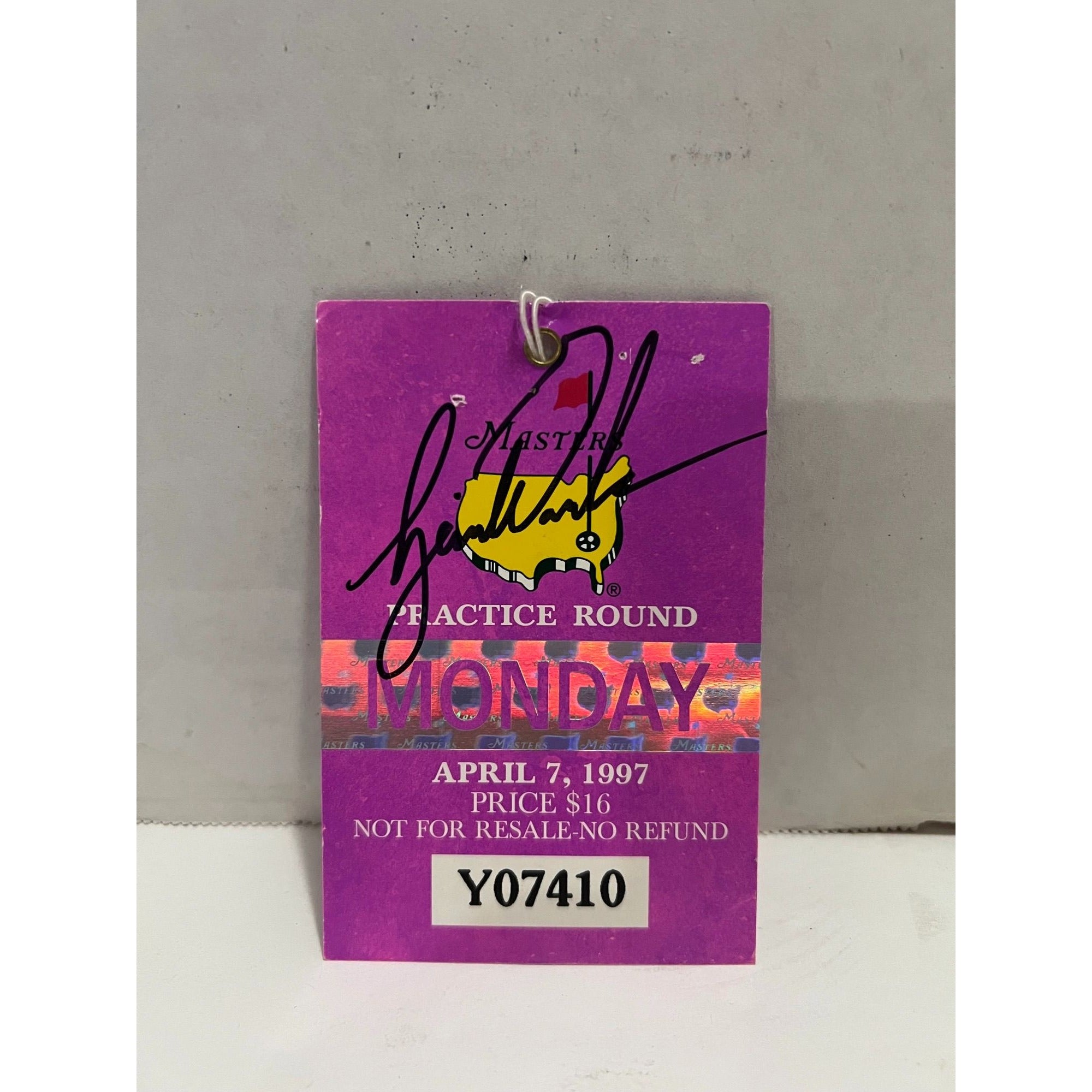 Tiger Woods 1997 Masters ticket signed with proof