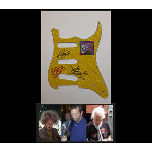 Cream Eric Clapton Ginger Baker Jack Bruce Stratocaster electric pickguard signed with proof