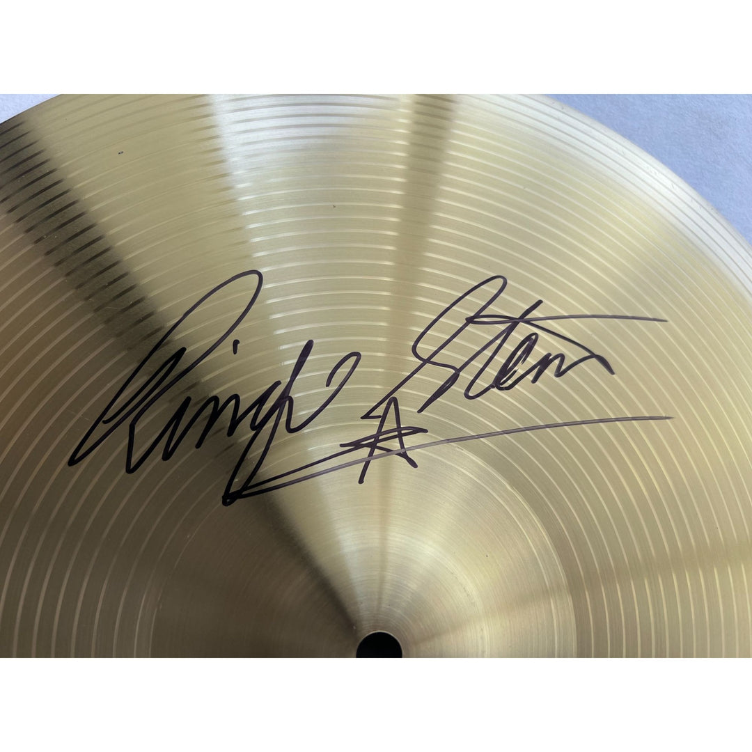 Paul McCartney and Ringo Starr The Beatles 18-in cymbal signed with proof