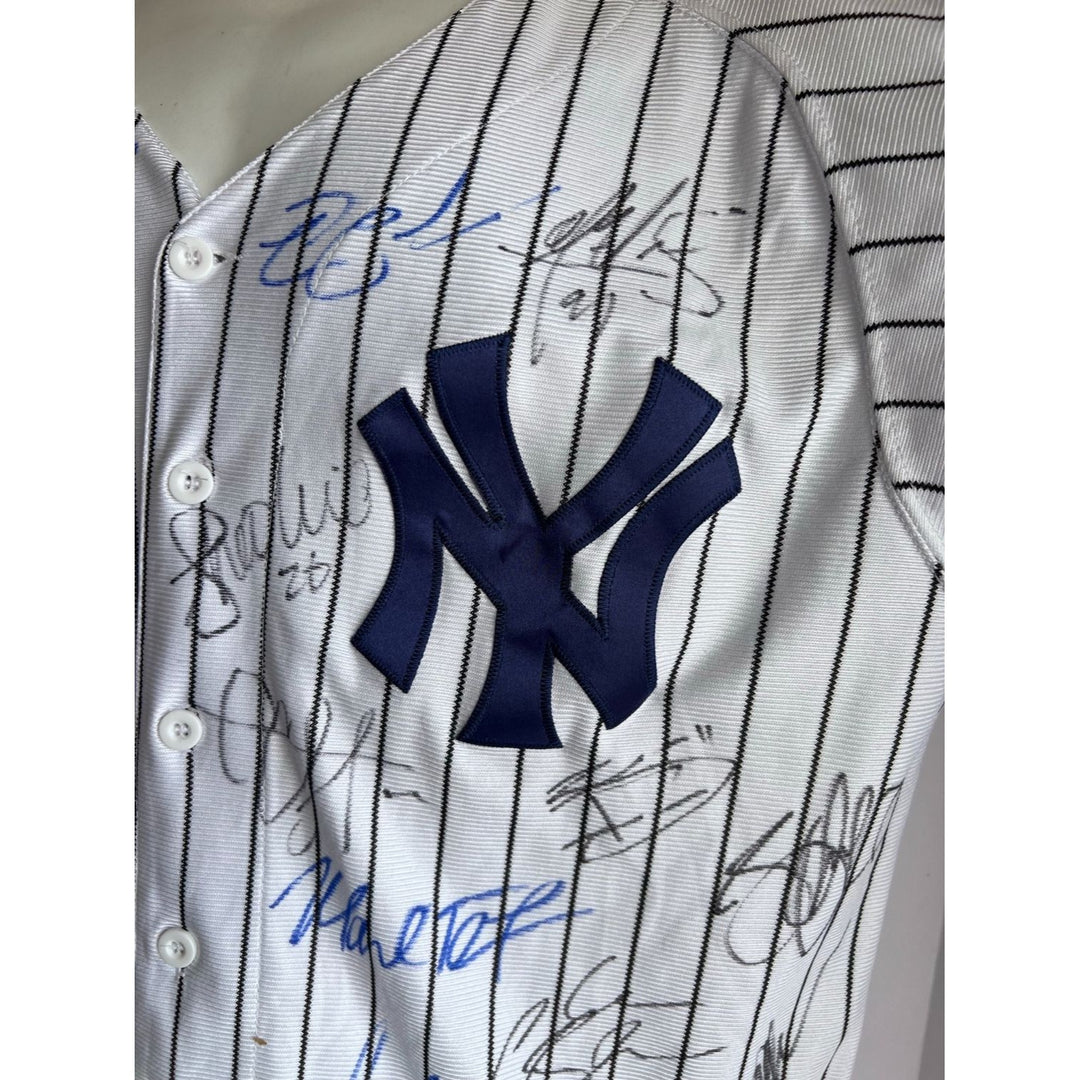 New York Yankees Derek Jeter Jersey Majestic 2009 World Series team signed with proof