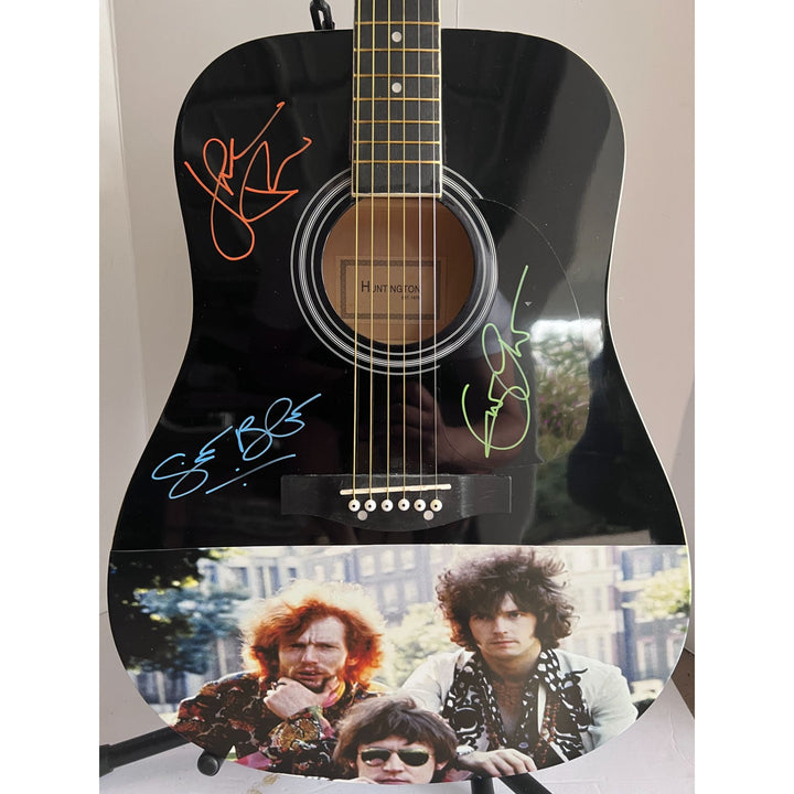 Cream  Eric Clapton, Ginger Baker & Jack Bruce  One of A kind 39' inch full size acoustic guitar signed with proof