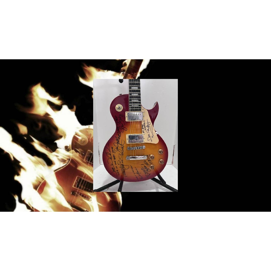 Don Henley Glen Frey Joe Walsh Timothy B. Schmidt Randy Meisner, Bernie Leadon Don Felder vintage cherry les paul style electric guitar sign