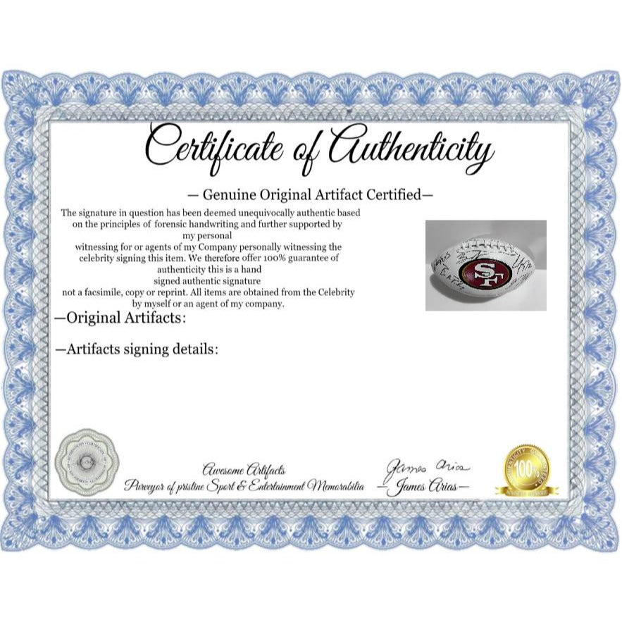 San Francisco 49ers Deebo Samuel Christian McCaffrey Brandon Aiyuk George Kittle Brock Purdy full size football signed with proof