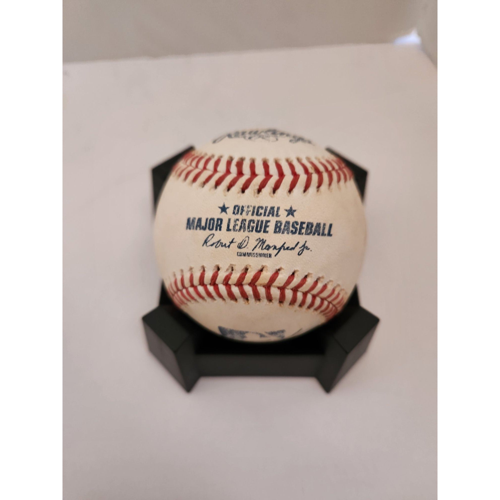 Buster Posey Kris Bryant Mike Yazstremski Brandon Crawford San Francisco Giants Rawlings MLB baseball signed with proof free acrylic display