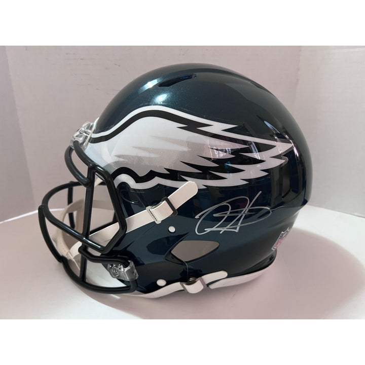 Philadelphia Eagles Riddell speed authentic helmet Jalen Hurts signed with free acrylic display case