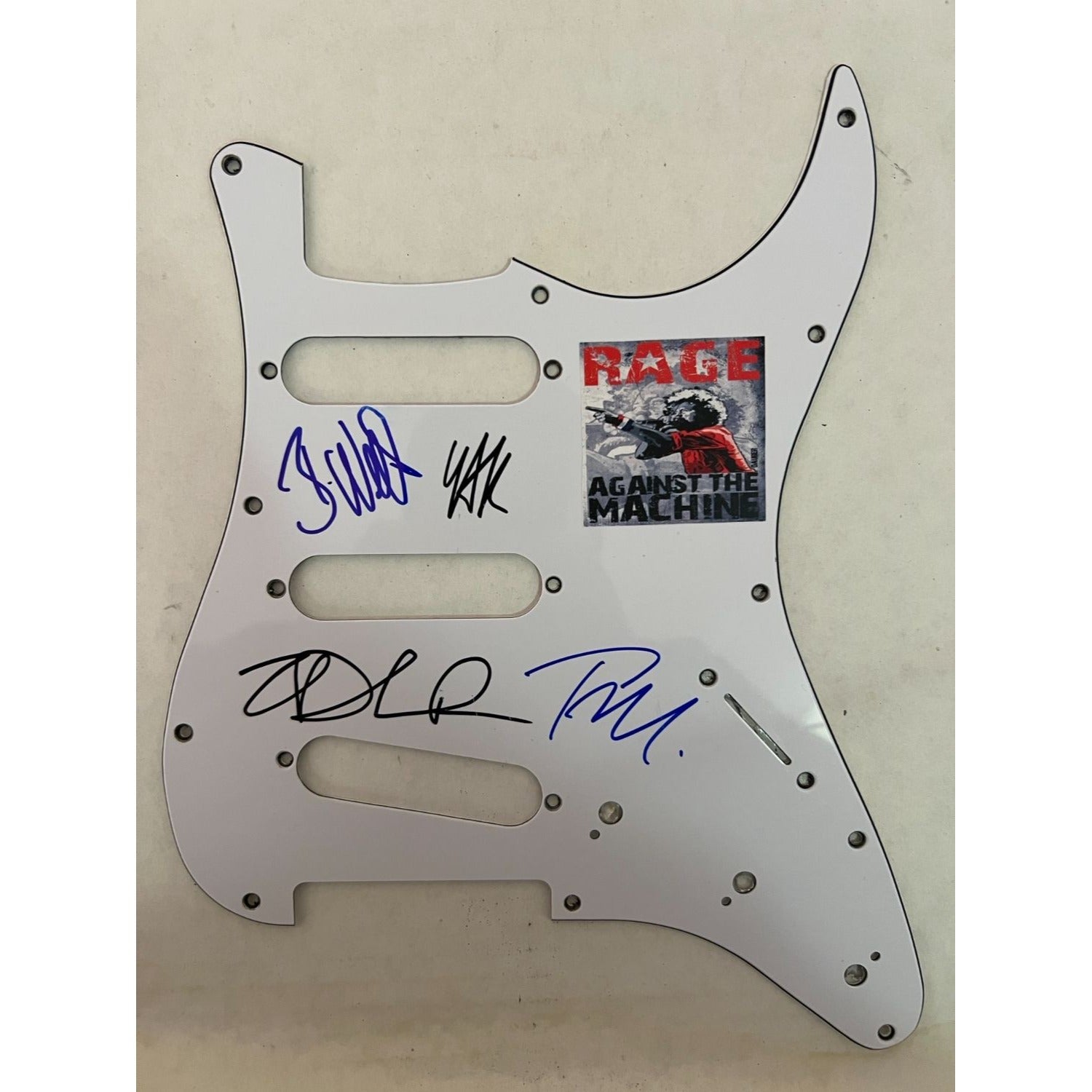 Tom Morello Zach de la Roche Rage Against the Machine electric guitar pickguard signed with proof