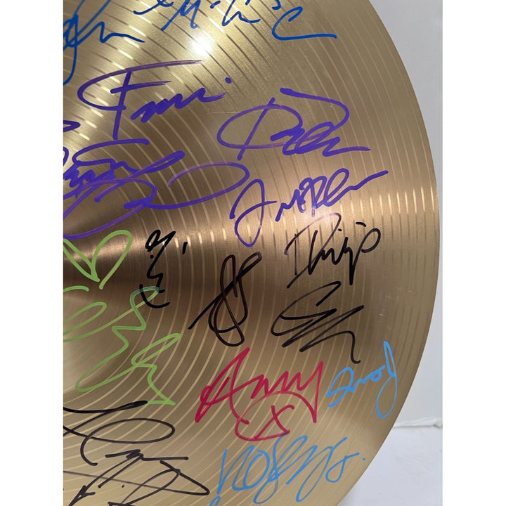 British Rock Legends 18 inch Cymbal one of a kind Oasis, Coldplay, Amy Winehouse George Michael Morrissey Robert Smith signed with proof