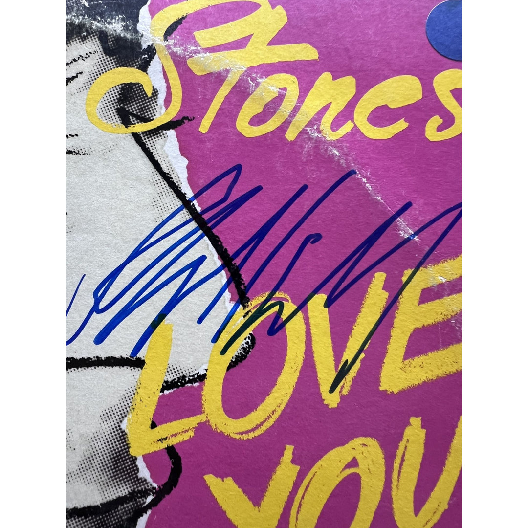 Rolling Stones Mick Jagger Keith Richards Mick Taylor Bill Wyman Charlie Watts Love You live  lp signed with proof