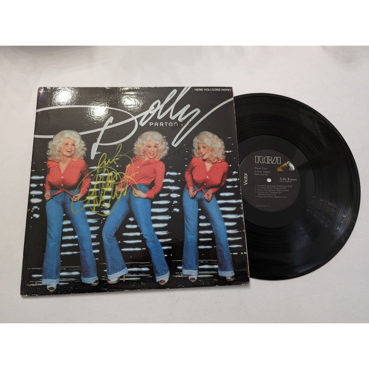 Dolly Parton Here You Come Again original LP sign with proof