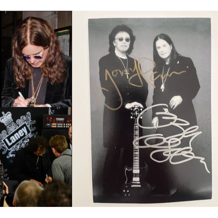 Ozzy Osbourne Tony iomi Black Sabbath 4x6 photo signed with proof