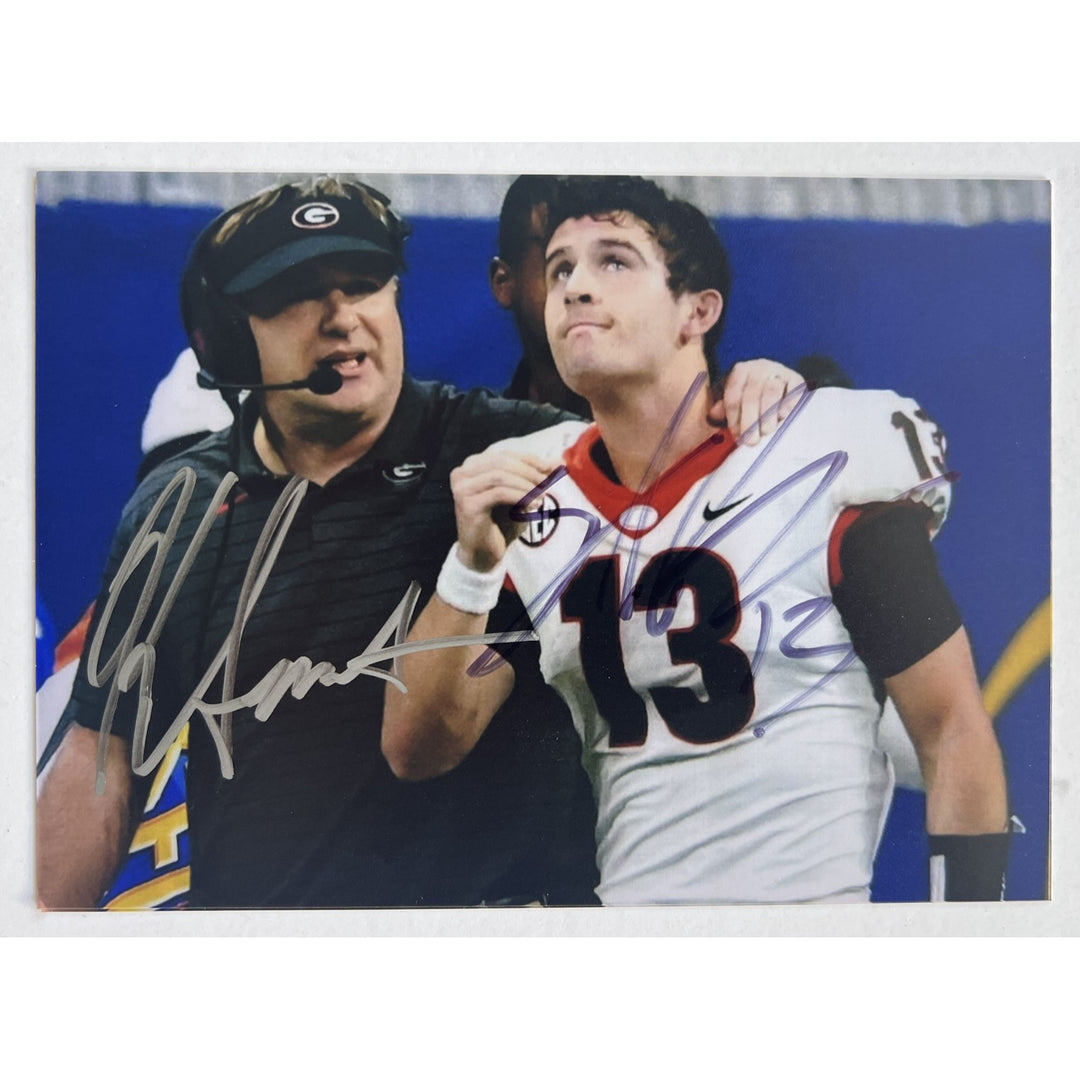 Kirby Smart and Stetson Bennett 5x7 photo signed with proof