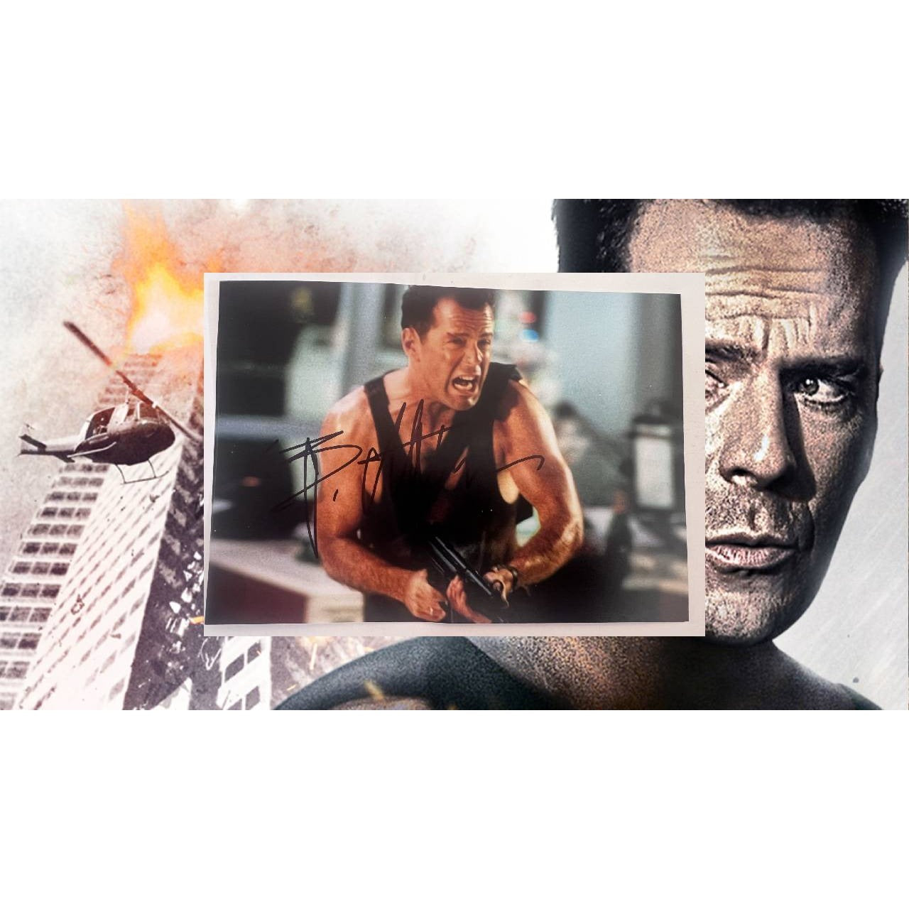 Bruce Willis DieHard 5x7 photo signed with proof