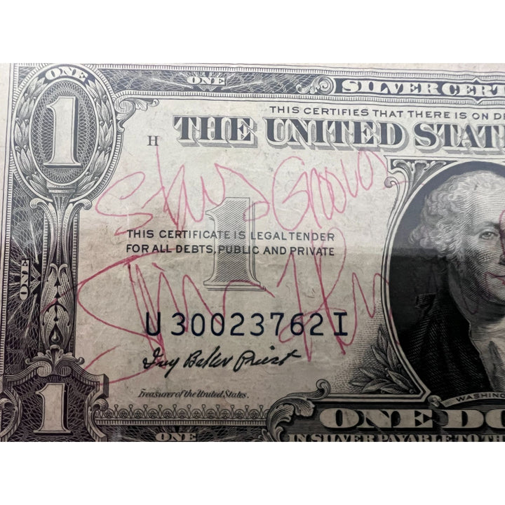 Jimi Hendrix 1935 silver certificate vintage dollar bill signed with proof