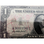 Load image into Gallery viewer, Jimi Hendrix 1935 silver certificate vintage dollar bill signed with proof
