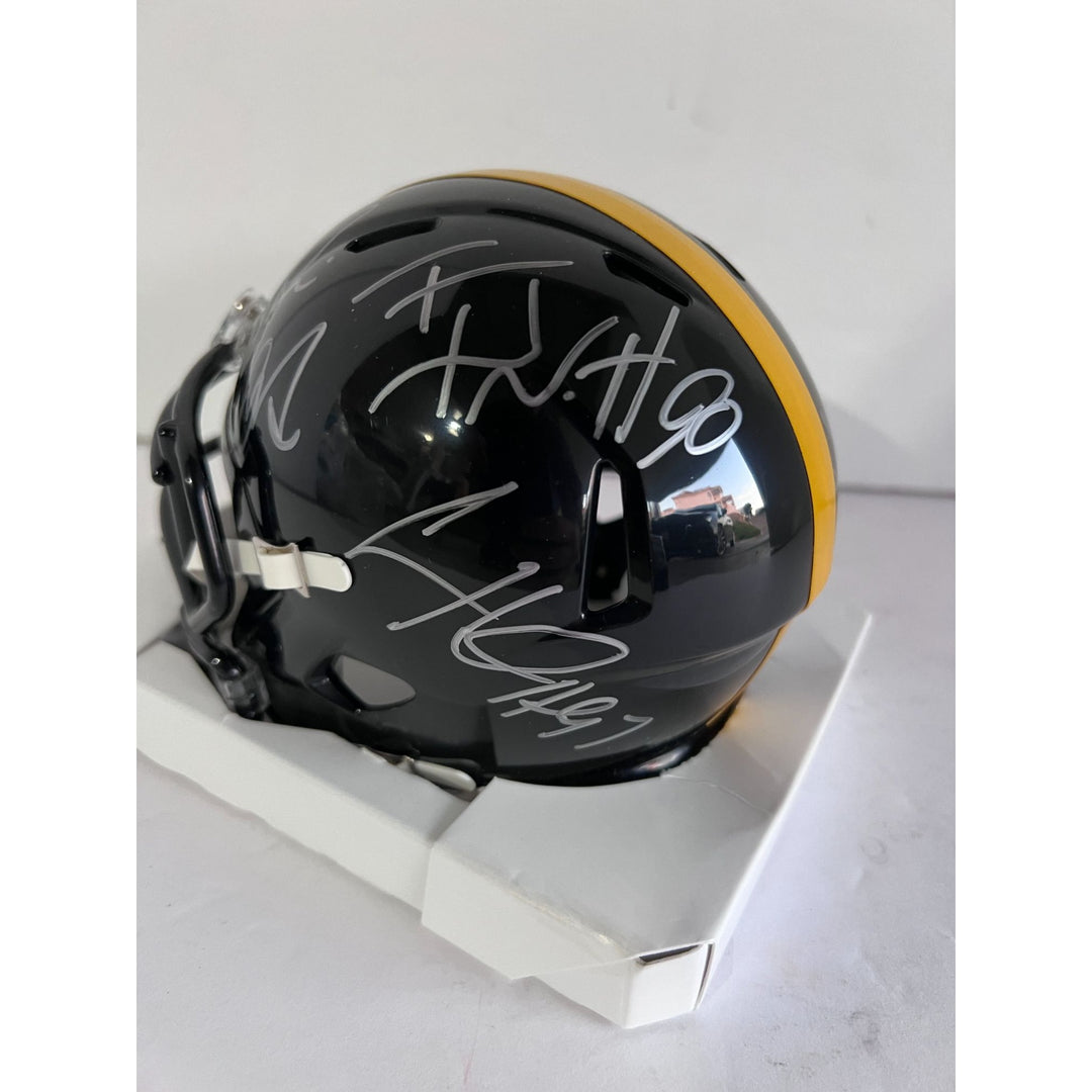 TJ Watt Mike Tomlin Pittsburgh Steelers mini helmet signed with proof