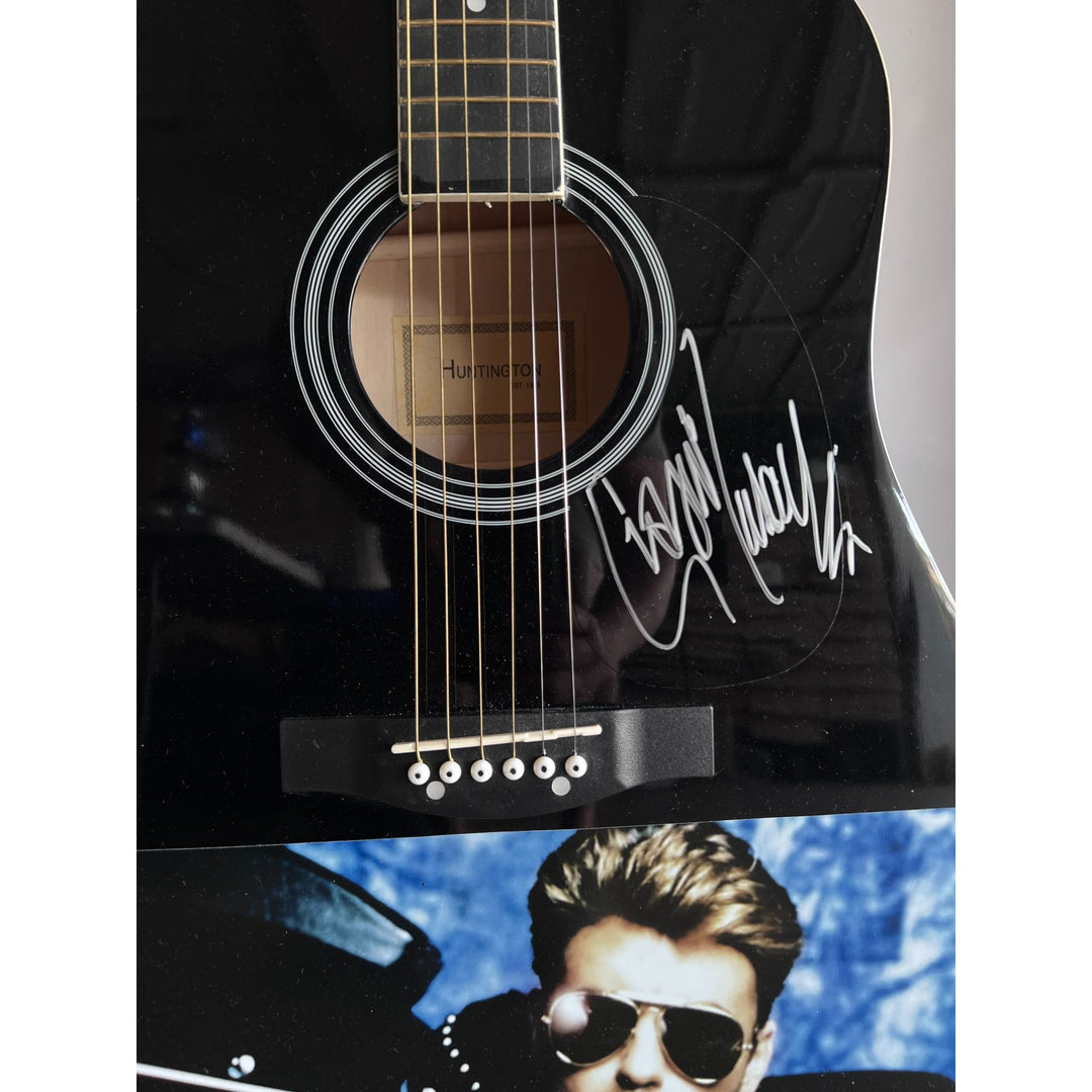 George Michael full size acoustic guitar One of a Kind signed with proof