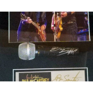 Paul McCartney and Bruce Springsteen signed and framed microphone with proof