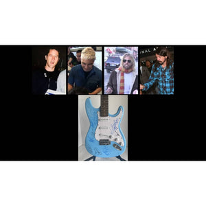 Chris Cornell Jerry Cantrell David Groll Taylor Hawkins the Foo Fighters Billy Joe Armstrong Tre Cool Stratocaster electric guitar signed