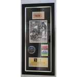 Load image into Gallery viewer, Michael Jackson Muhammad Ali with original tickets framed 15x32 and signed with proof
