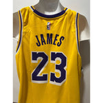 Load image into Gallery viewer, LeBron James Nike size xl52 Los Angeles Lakers game model jersey signed with proof
