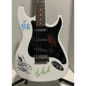 Red Hot Chili Peppers Anthony Kiedis Chad Smith Flea full size electric guitar signed with proof