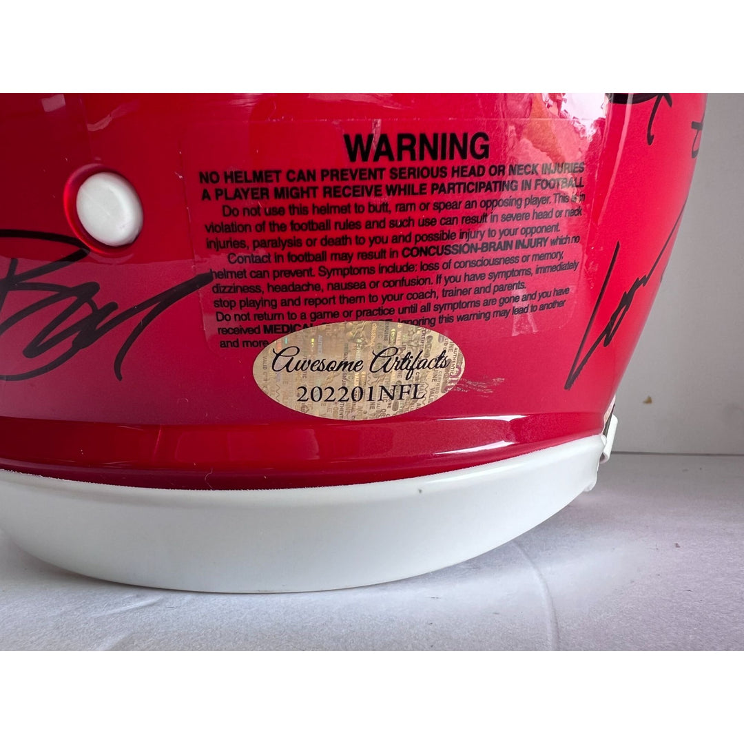 Kansas City Chiefs 2023 24  Riddell Speed authentic game model helmet 40 + sigs Patrick Mahomes Travis Kelce Andy Reid s